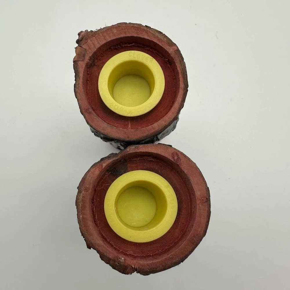 Vintage Wood Tree Branch Bark Salt‎ & Peppers Shakers